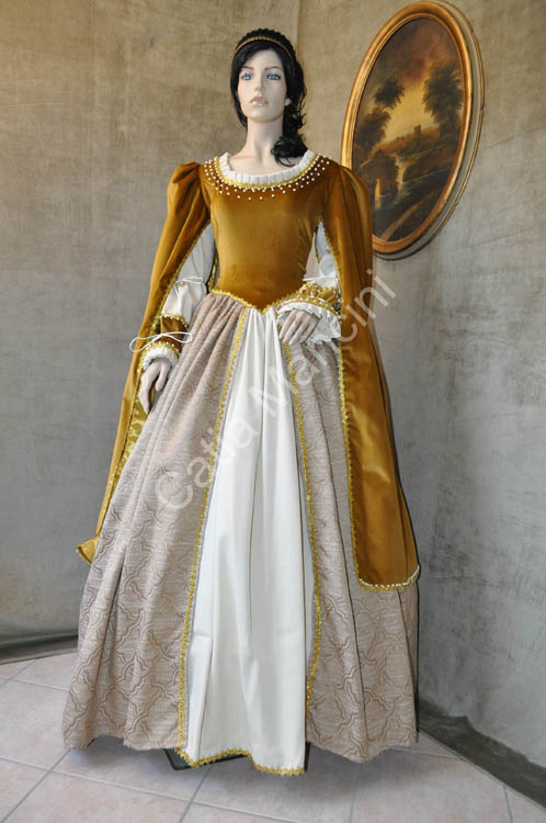 Keerlonno Vestiti Carnevale Donna Medievale Rinascimento, Abito Medievale Medieval Costumi Di